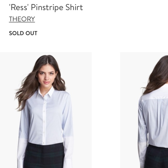 Theory Ress Pinstripe Blouse - Picture 1 of 5